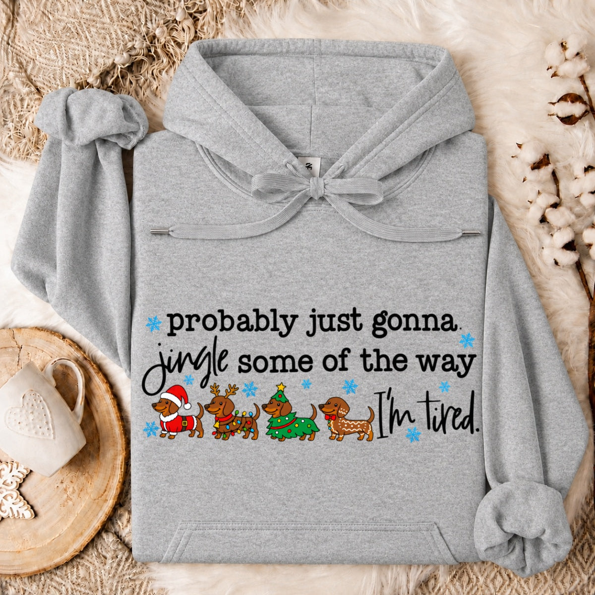 Probably Just Gonna Jingle Some Of The Way Dachshund Christmas Oversized Hoodie