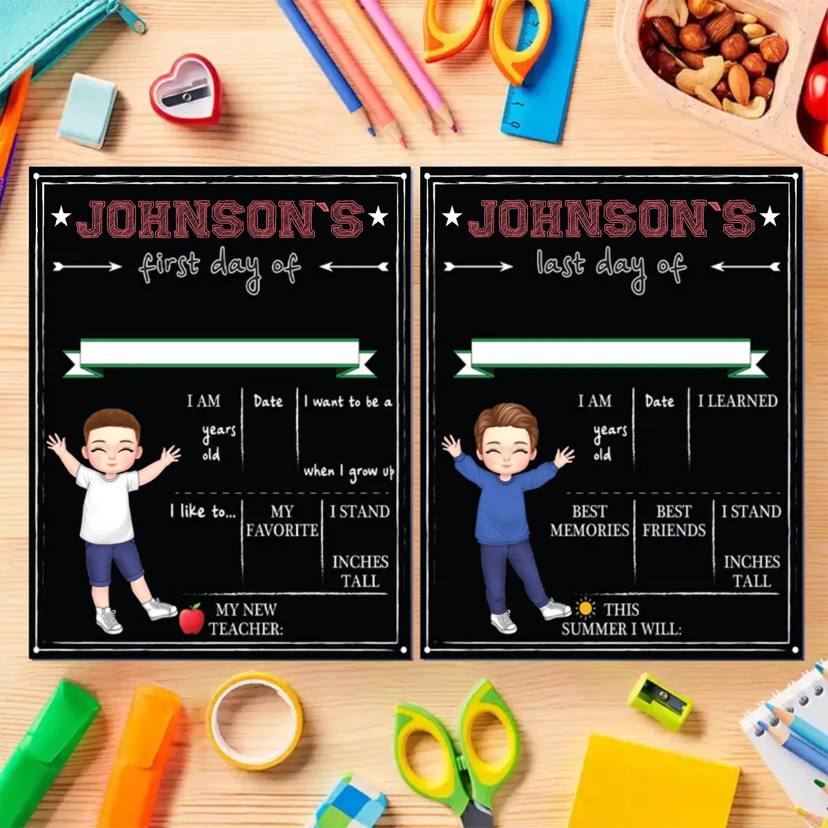 First Day And Last Day Of School - Personalized School Sign
