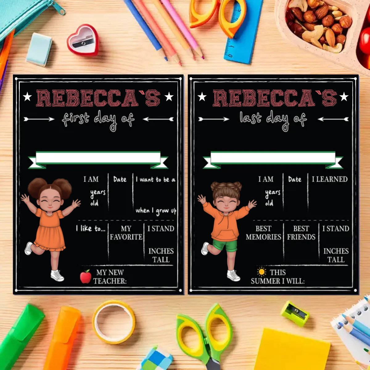 First Day And Last Day Of School - Personalized School Sign
