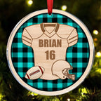 Football - Football Christmas - Personalized Circle Ornament