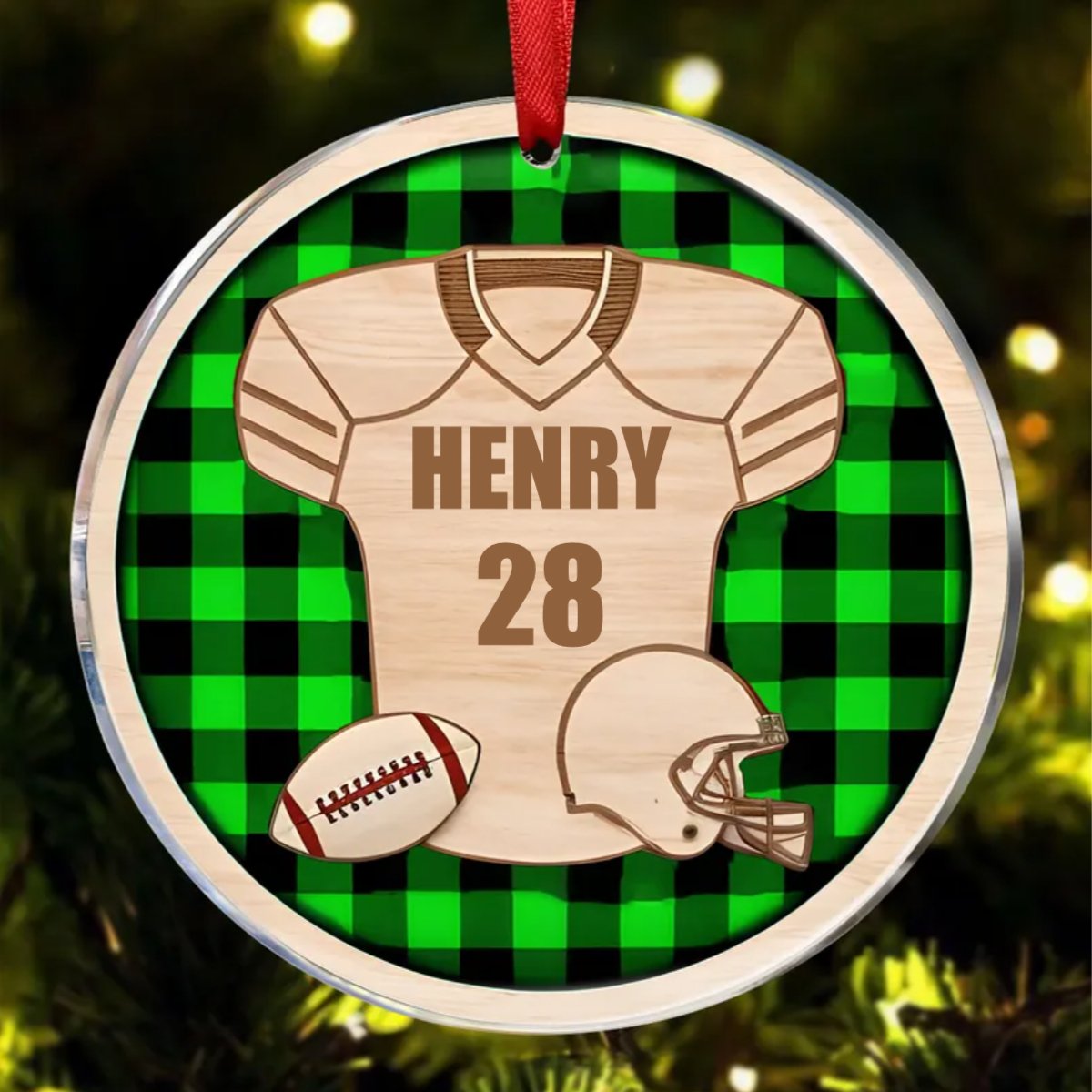 Football - Football Christmas - Personalized Circle Ornament