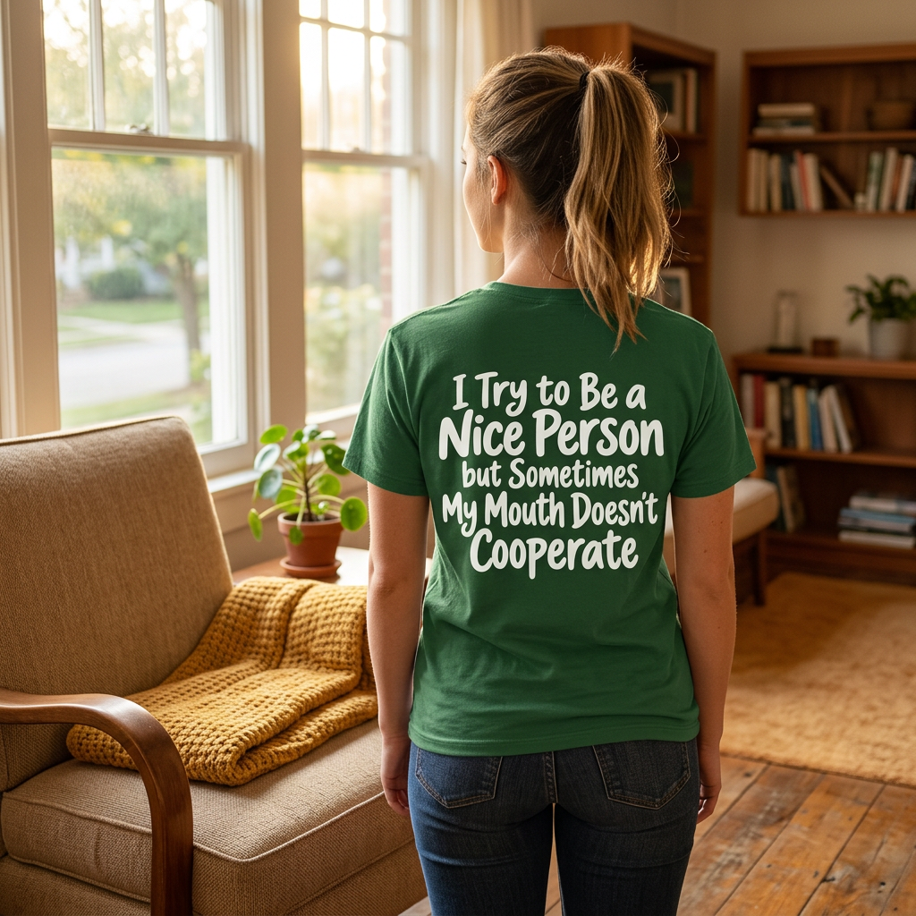 I Try to Be a Nice Person Funny Graphic T-Shirt