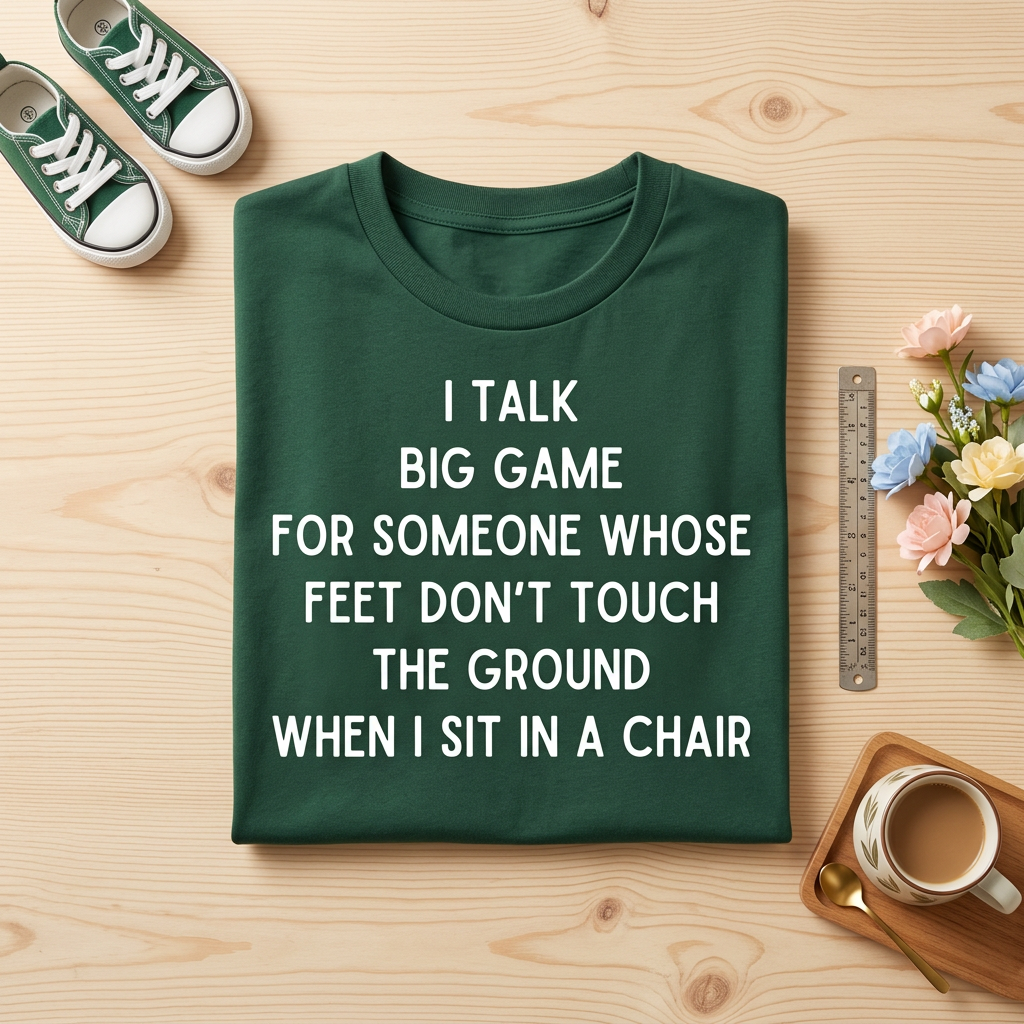 Funny Short Girl T-Shirt – Feet Don't Touch the Ground