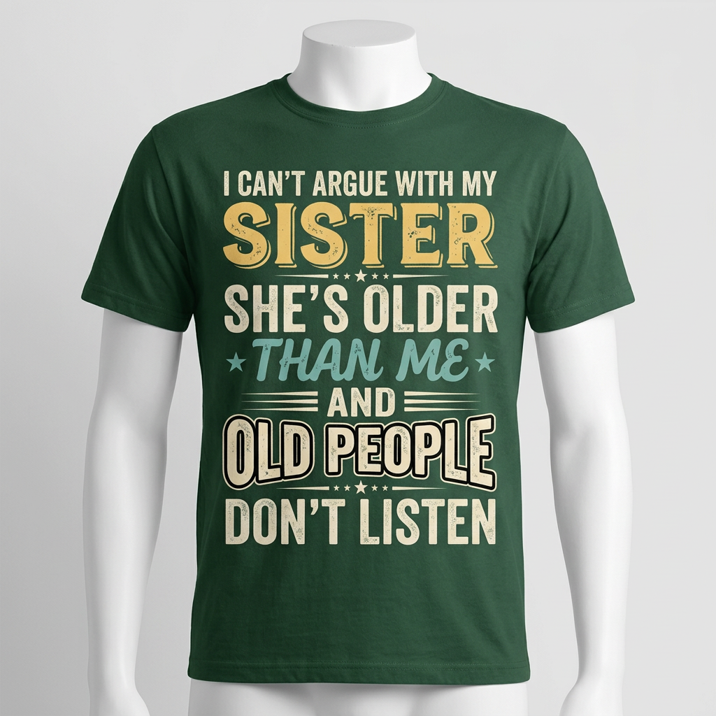 Funny Sister T-Shirt – I Can't Argue With My Sister
