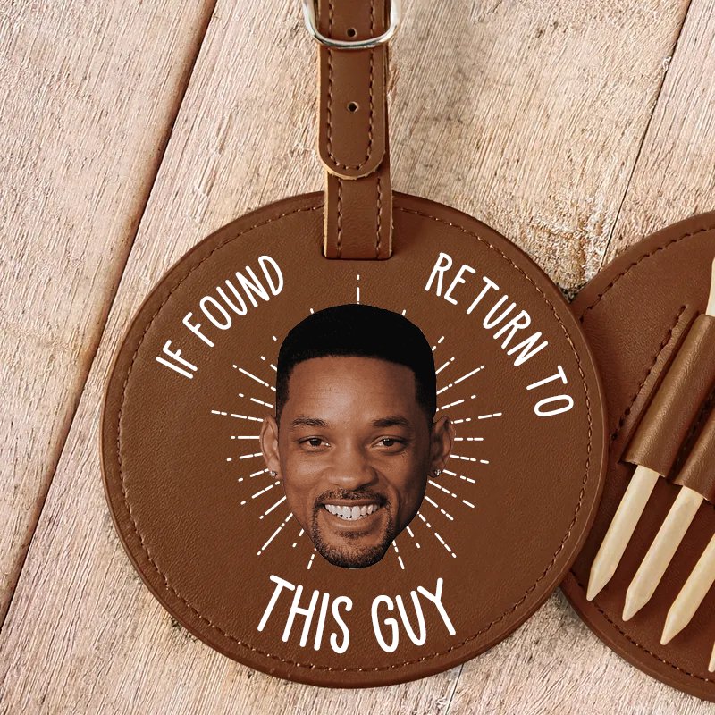 Golf Lovers -  If Found Return To This Guy - Personalized Leather Golf Bag Tag