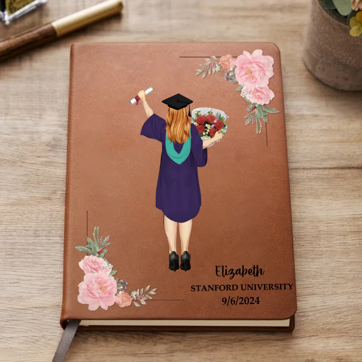 Graduation - A Sweet Ending To A New Beginning - Personalized Leather Journal