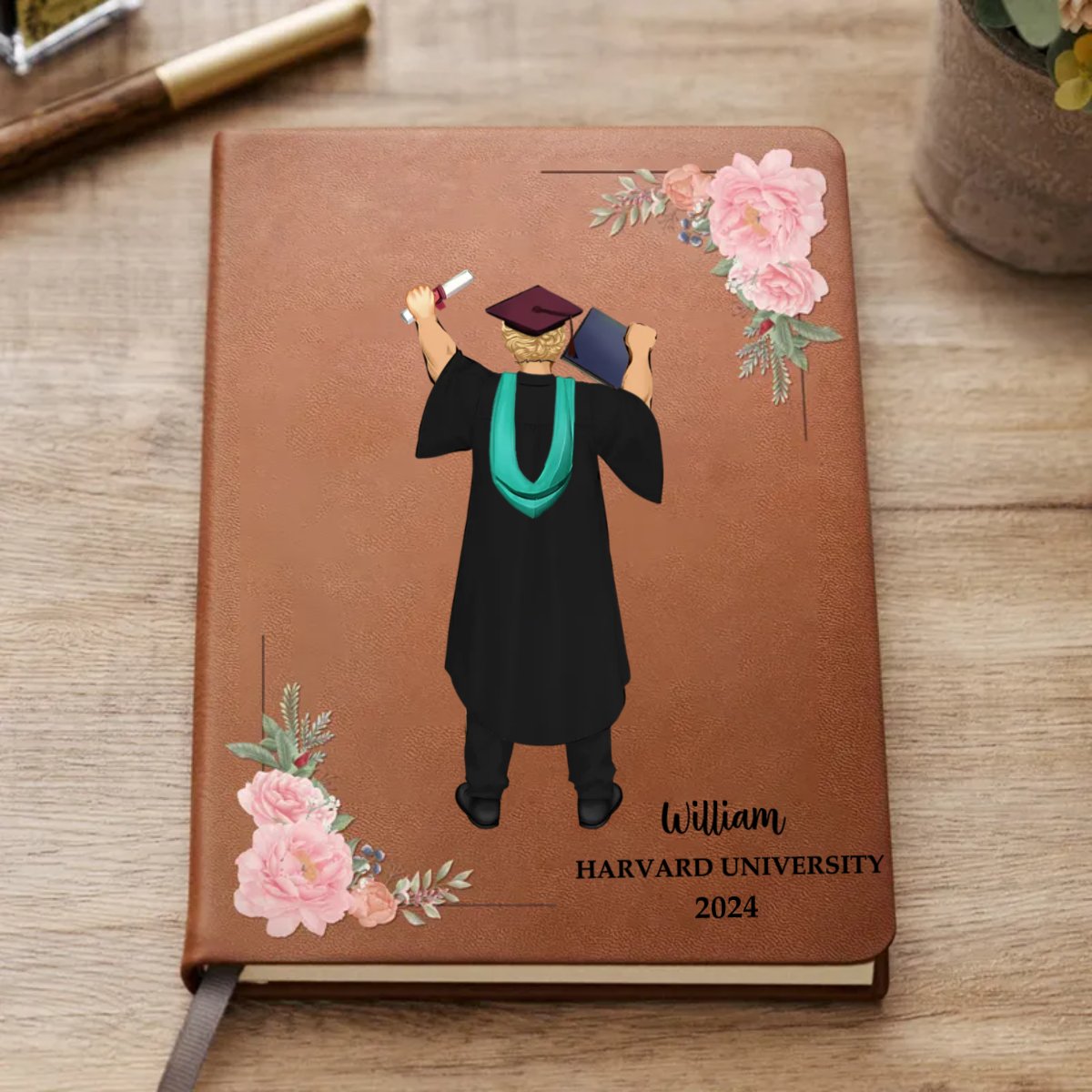 Graduation - A Sweet Ending To A New Beginning - Personalized Leather Journal