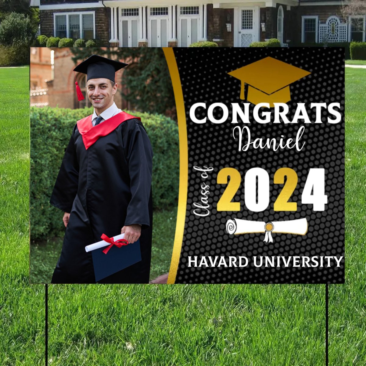 Graduation - Congrats Class of 2024 Custom Image -  Personalized Yard Sign