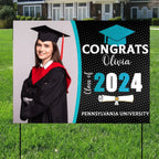Graduation - Congrats Class of 2024 Custom Image -  Personalized Yard Sign