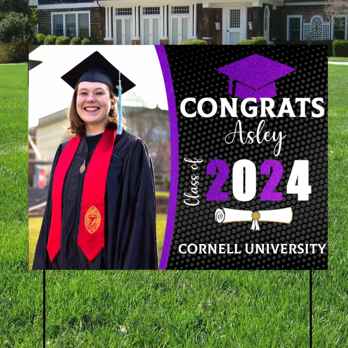 Graduation - Congrats Class of 2024 Custom Image -  Personalized Yard Sign