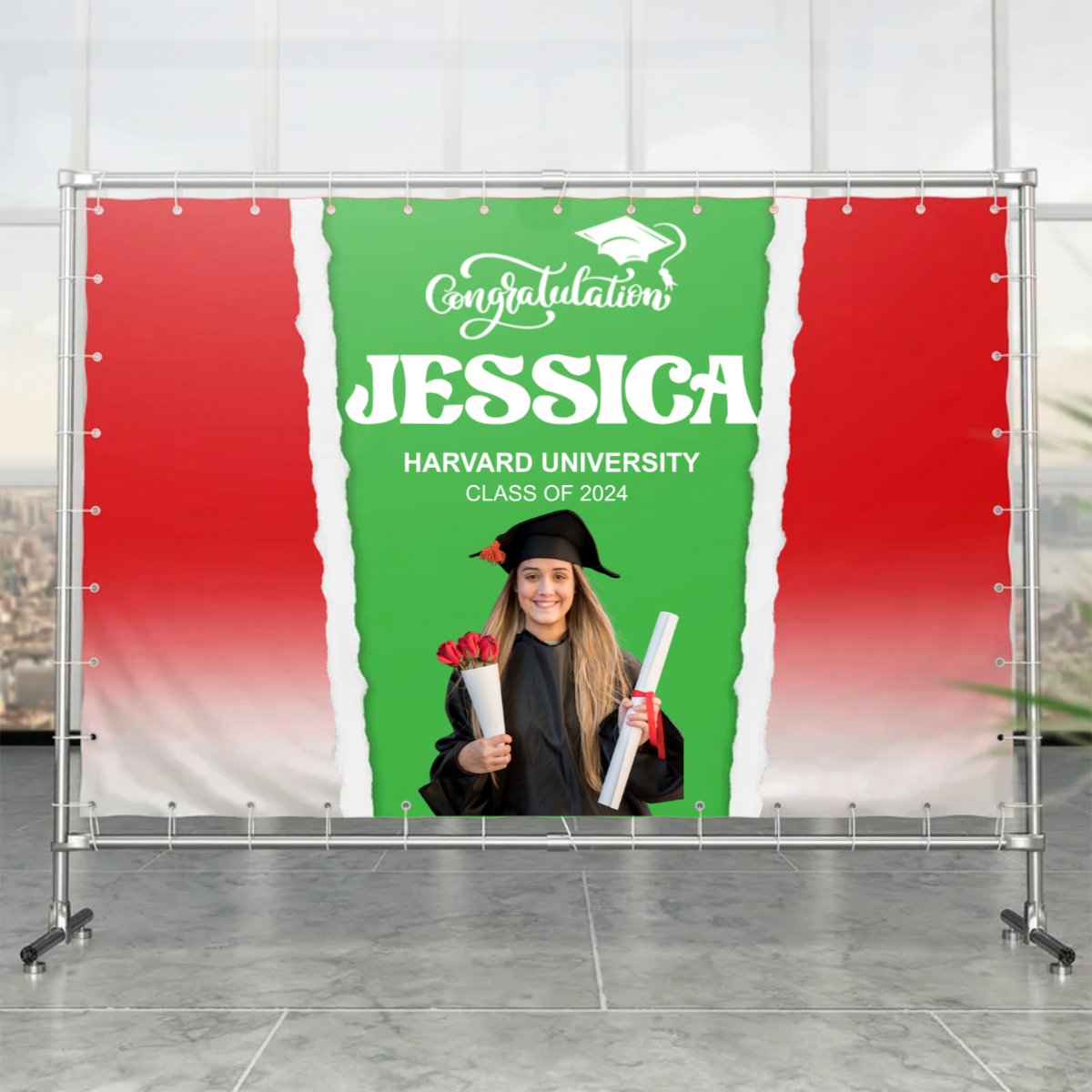 Graduation - Custom Photo Congratulations -  Personalized Graduation Backdrop