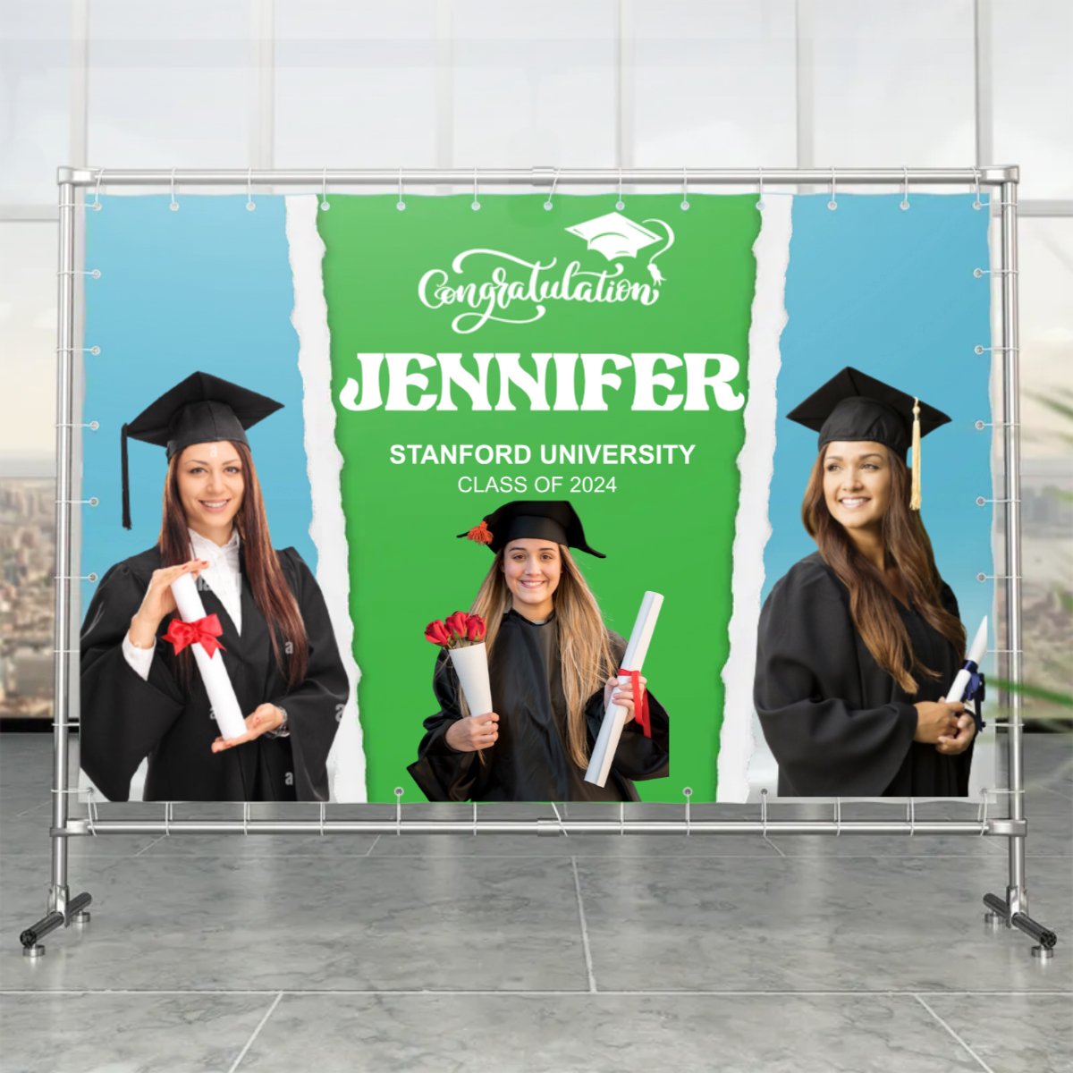 Graduation - Custom Photo Congratulations -  Personalized Graduation Backdrop