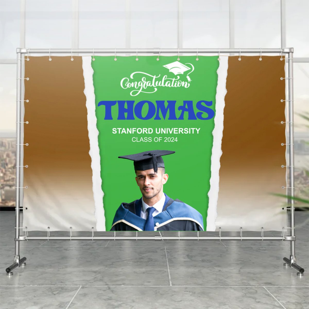 Graduation - Custom Photo Congratulations -  Personalized Graduation Backdrop