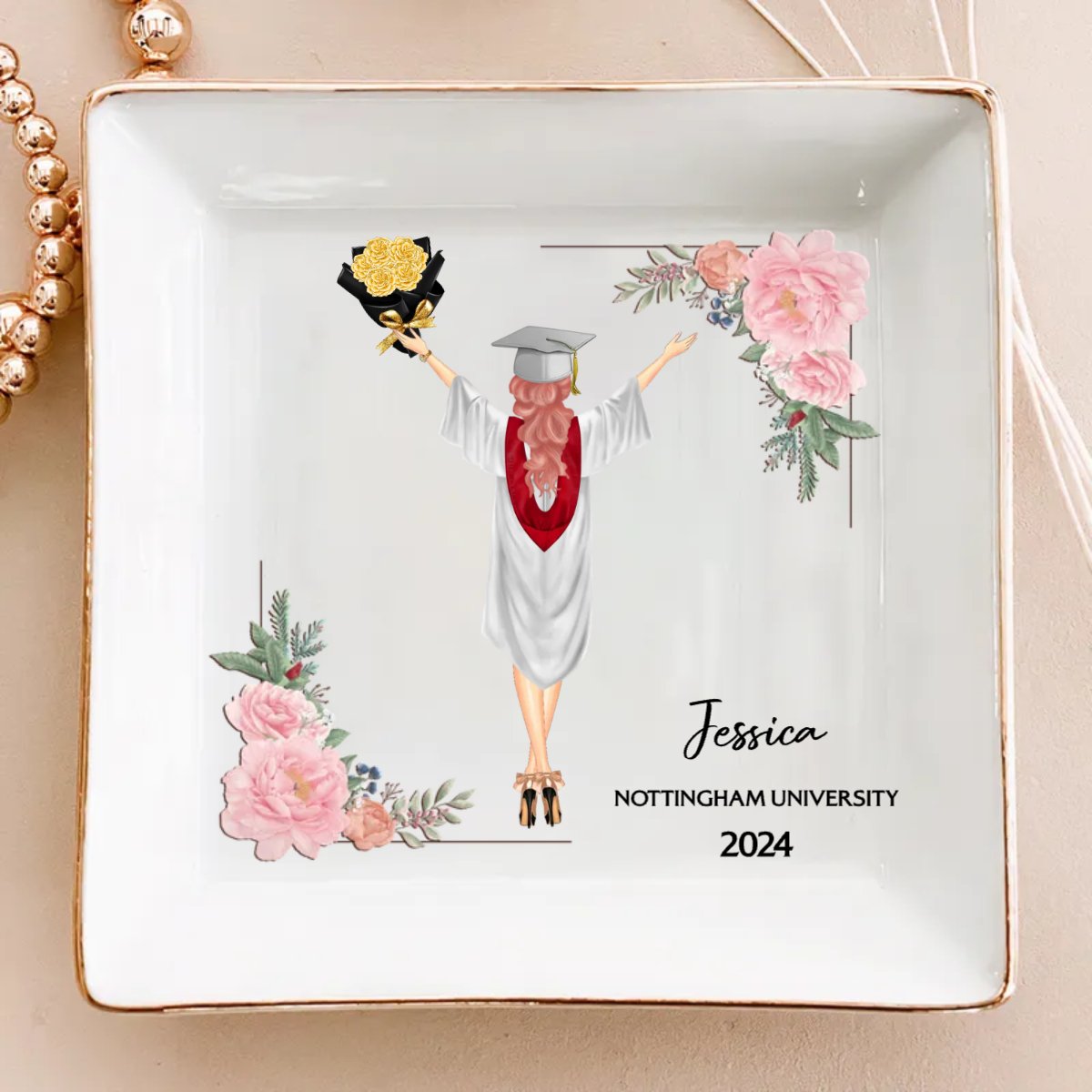 Graduation - Graduation Gift Jewelry Dish - Personalized Jewelry Dish (TL)