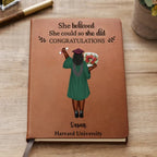 Graduation - She Believed She Could So She Did - Personalized Leather Journal