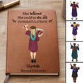 Graduation - She Believed She Could So She Did - Personalized Leather Journal