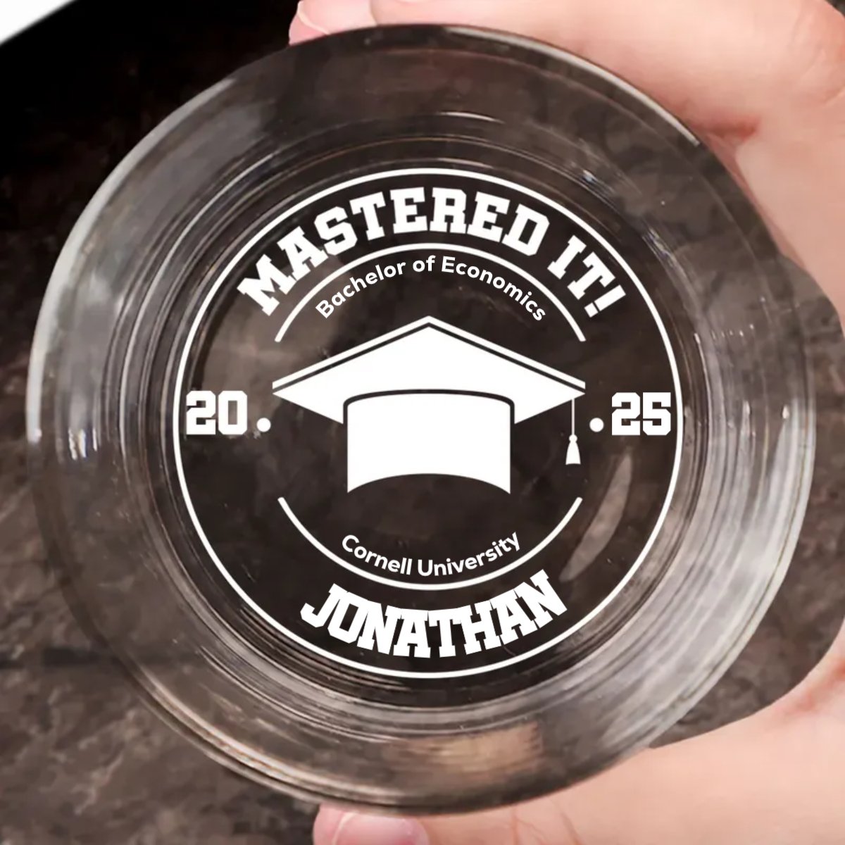 Graduation - Skip to product information Graduation Gift Mastered It - Personalized Engraved Whiskey Glass