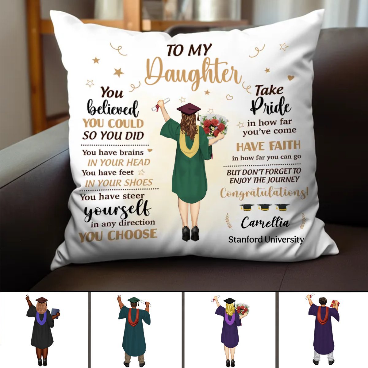 Graduation - You Belived You Could So You Did - Personalized Pilow