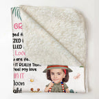 Granddaughter - Custom Photo Safari Animals Kids - Personalized Photo Blanket