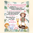 Granddaughter - Custom Photo Safari Animals Kids - Personalized Photo Blanket