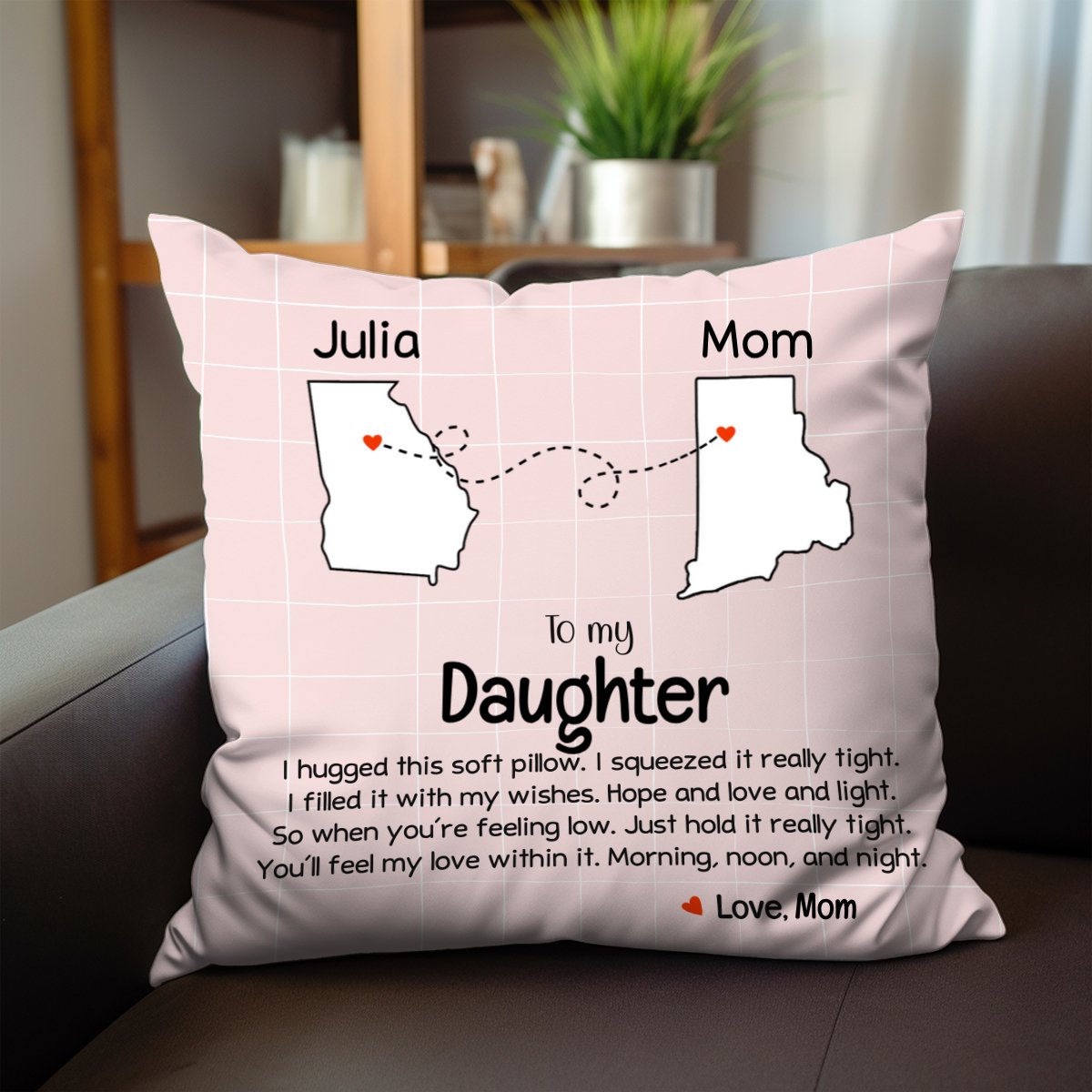 Granddaughter Long Distance Hug Pillow - Personalized Pillow