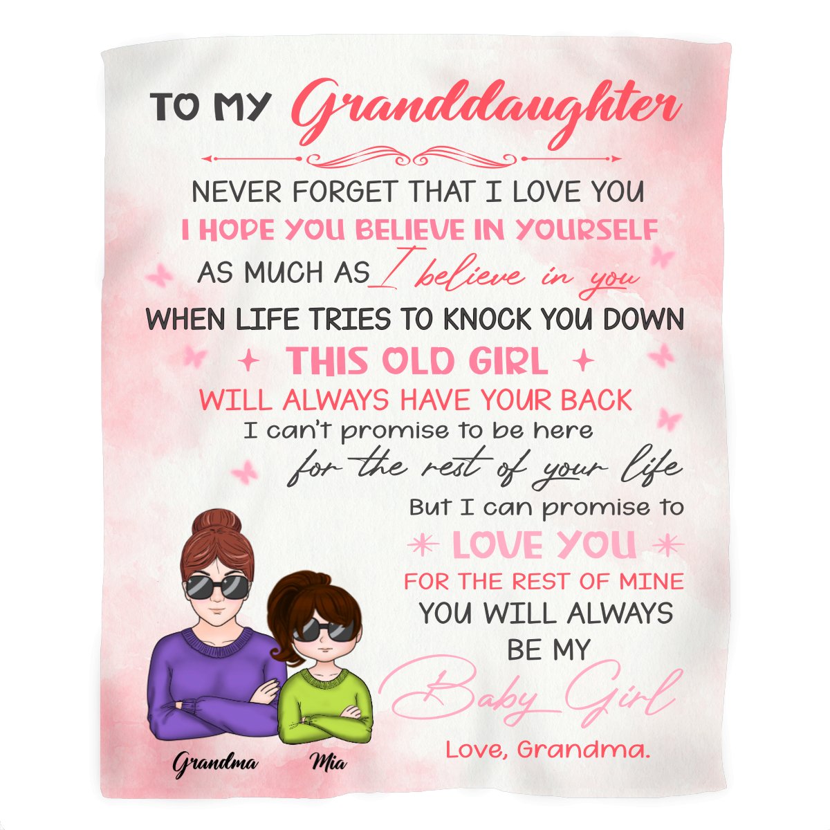 Granddaughter - To My Granddaughter Never Forget That I Love You... - Personalized Blanket