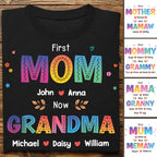 Oma – Farbe der Liebe, erst Mama, jetzt Oma – Personalisiertes Unisex-T-Shirt