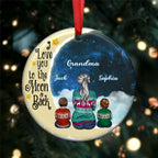Oma Enkelkinder – Ich liebe euch bis zum Mond und zurück – Personalisiertes kreisförmiges Ornament