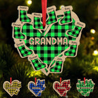 Grandma - Heart Christmas Socks - Personalized Acrylic Ornament