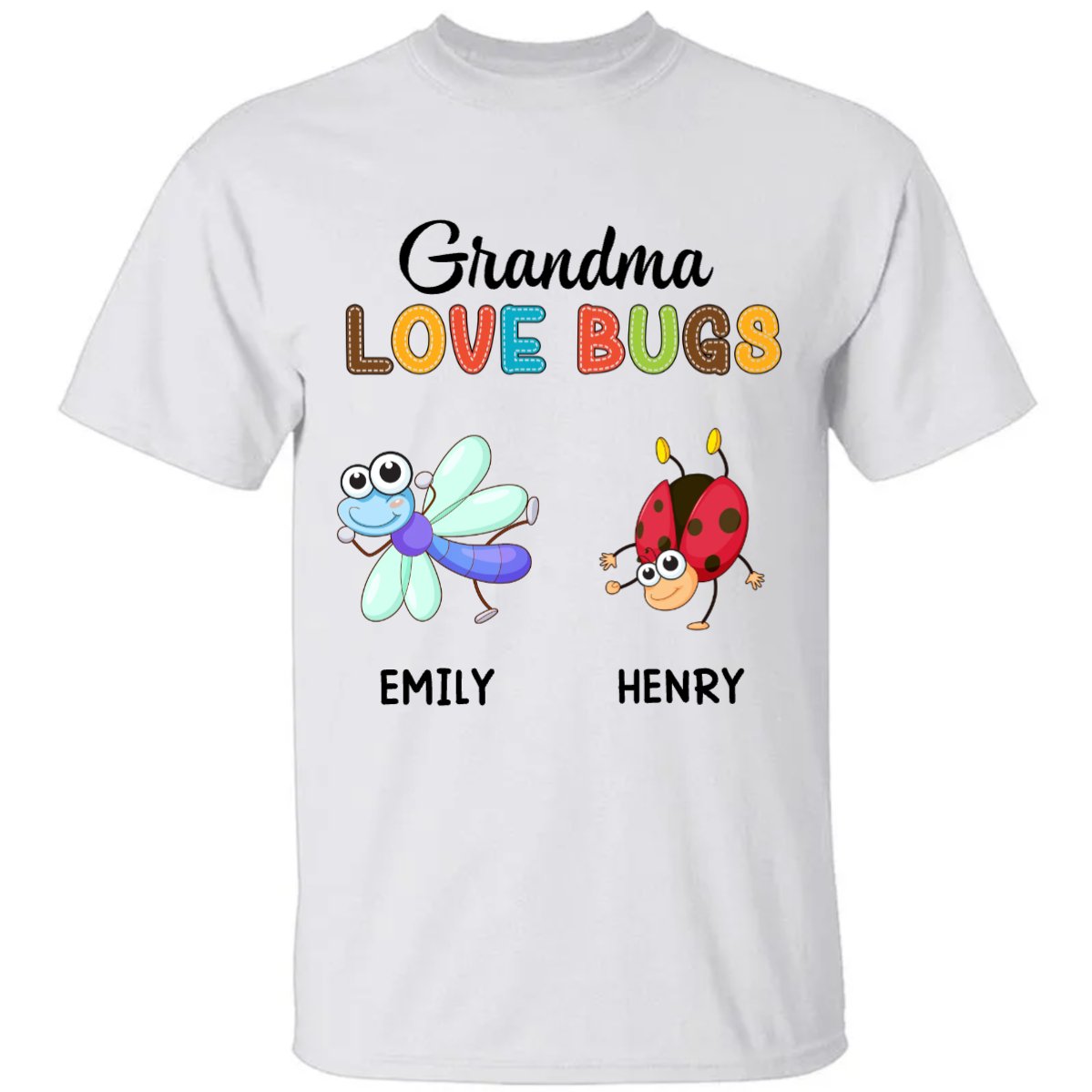 Grandma Love Bugs Shirt - Personalized Unisex T-shirt, Hoodie, Sweatshirt