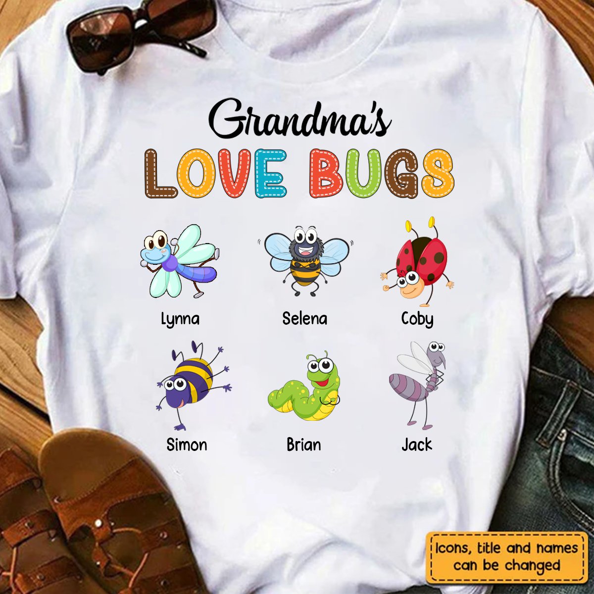 Grandma Love Bugs Shirt - Personalized Unisex T-shirt, Hoodie, Sweatshirt