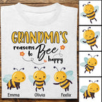 Grandma - Reasons To Be Happy - Personalized Unisex T-shirt