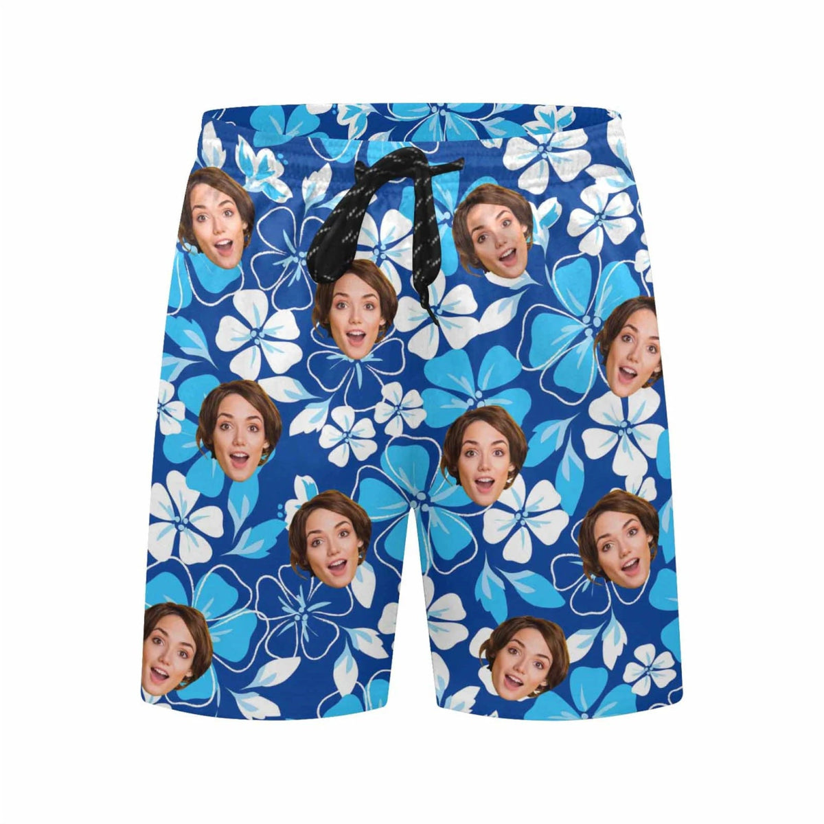 Hawaï - Short de bain personnalisé pour fête et vacances avec visage
