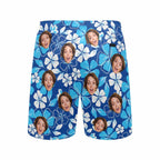 Hawaï - Short de bain personnalisé pour fête et vacances avec visage