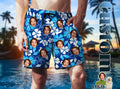 Hawaï - Short de bain personnalisé pour fête et vacances avec visage