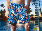 Hawaï - Short de bain personnalisé pour fête et vacances avec visage