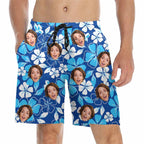 Hawaï - Short de bain personnalisé pour fête et vacances avec visage
