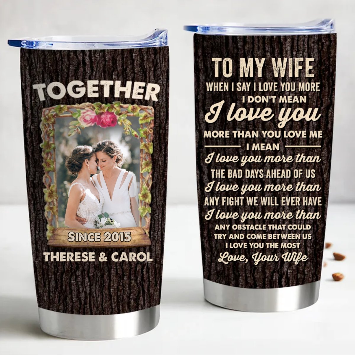 "I Love You The Most" 20oz Personalized Stainless Steel Tumbler