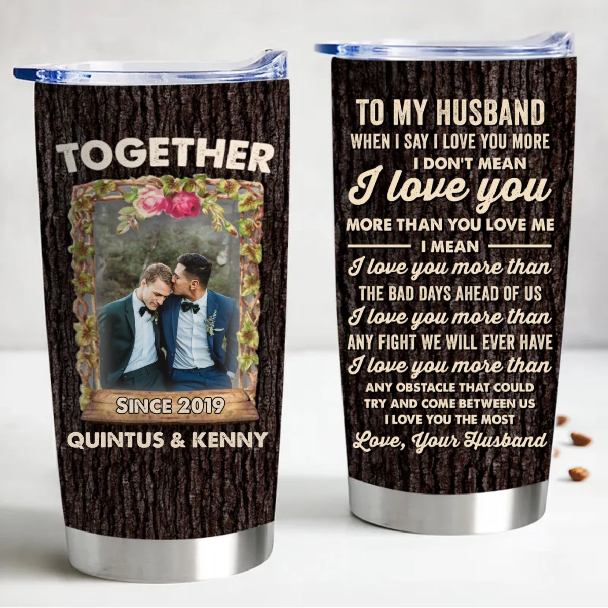 "I Love You The Most" 20oz Personalized Stainless Steel Tumbler