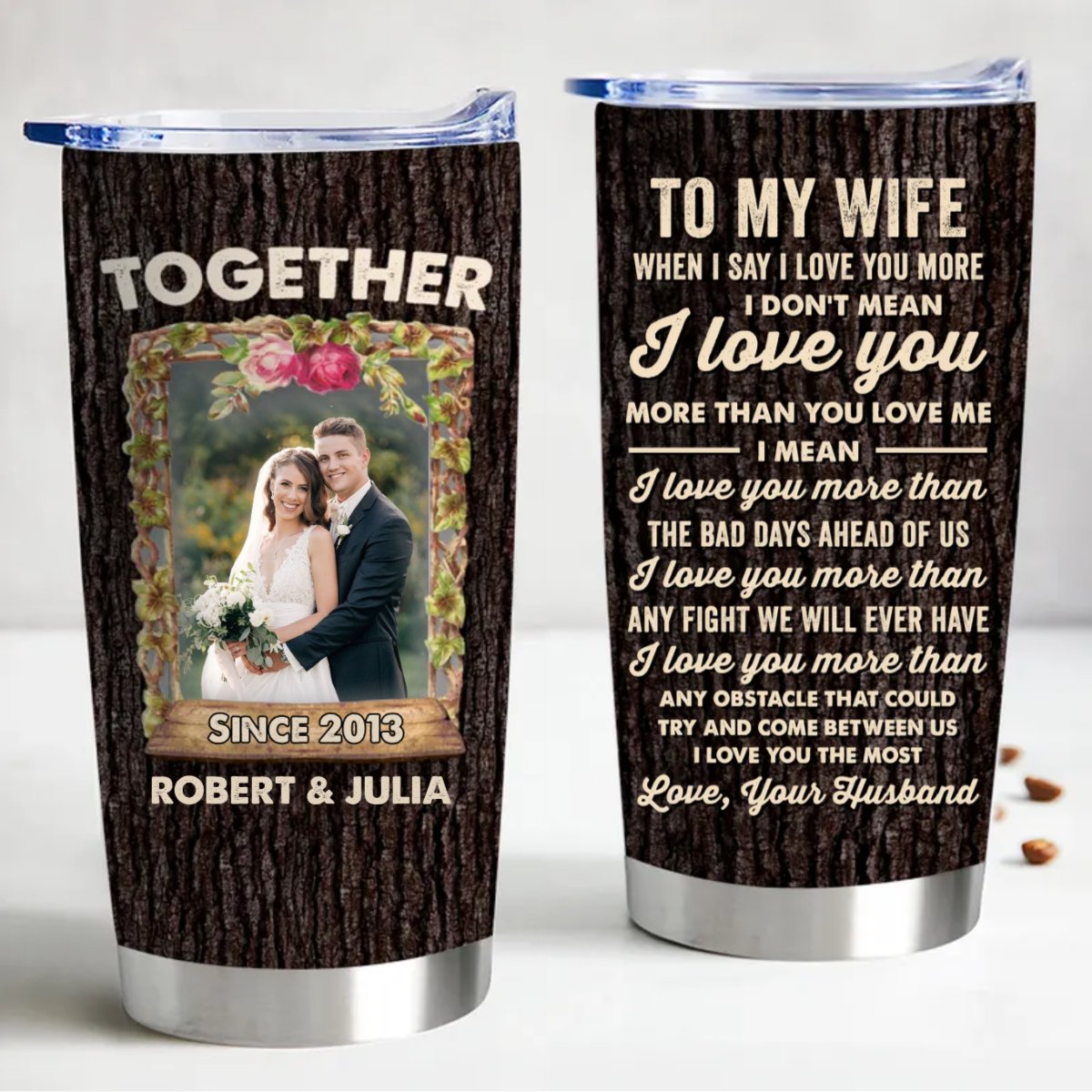 "I Love You The Most" 20oz Personalized Stainless Steel Tumbler