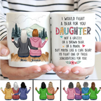 Je me battrais contre un ours pour toi, ma fille - Mug personnalisé