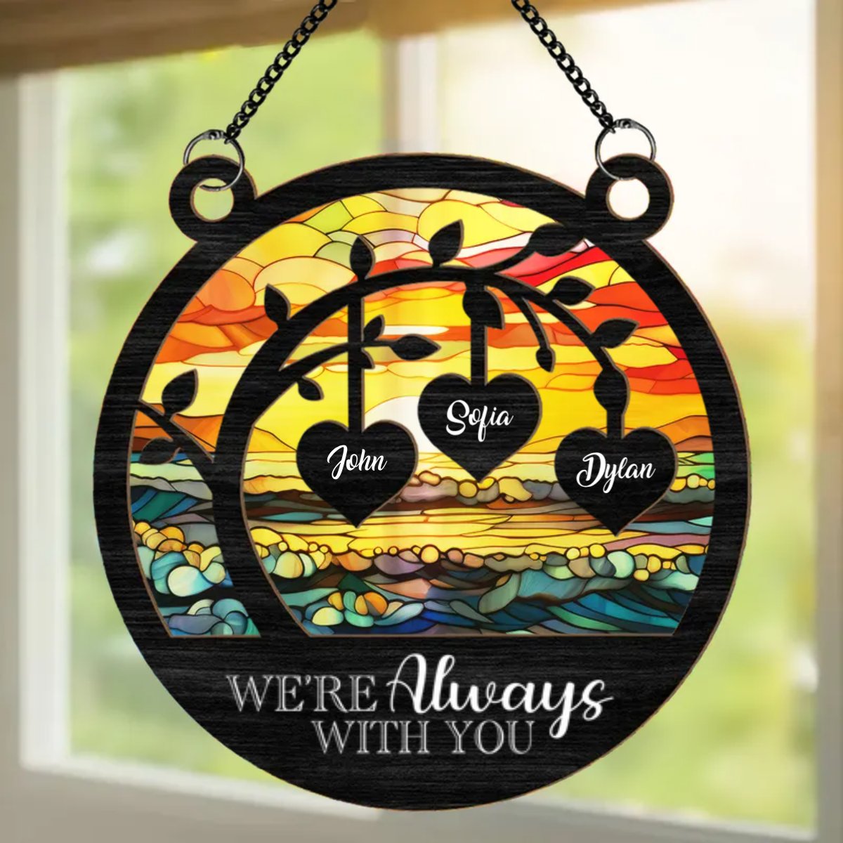 I'm Always With You Memorial Tree - Personalized Window Hanging Suncatcher Ornament