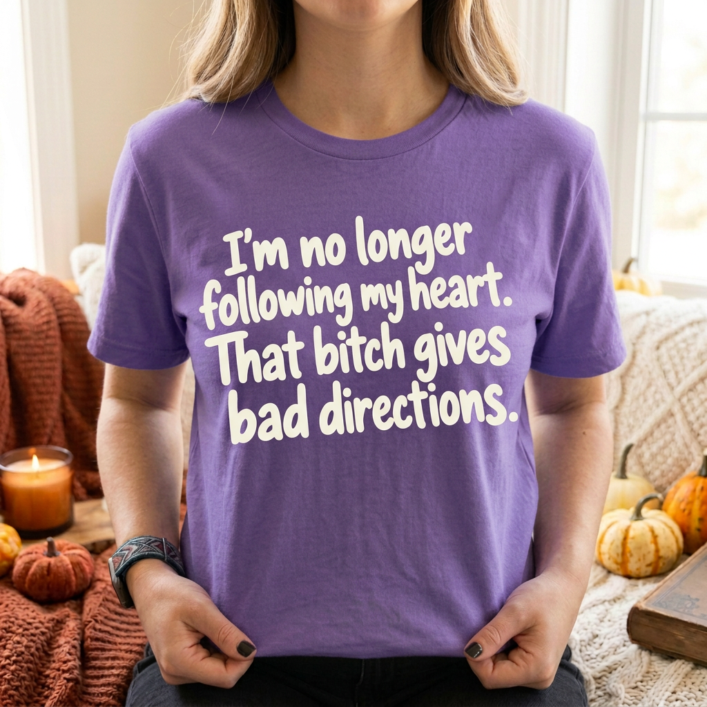 Purple funny quote T-shirt lifestyle mockup