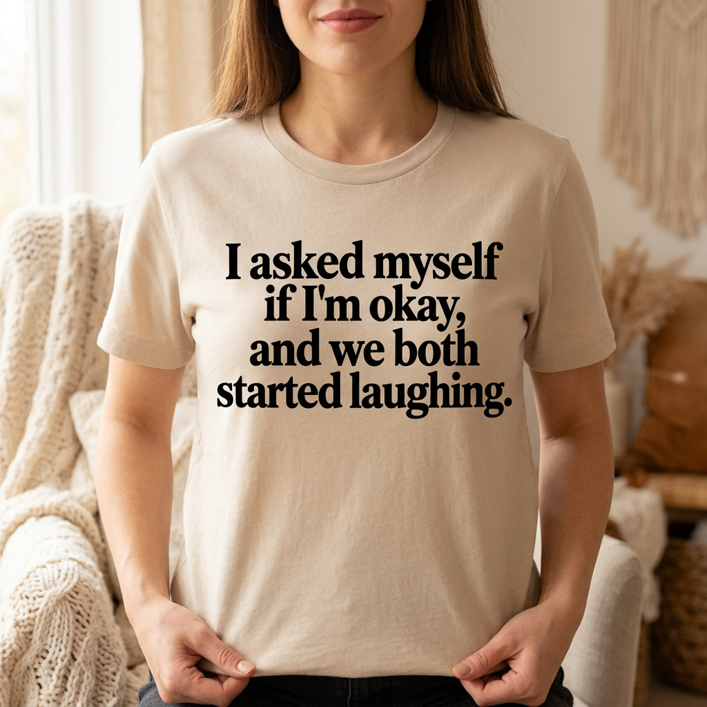 Sand Beige funny quote T-shirt mockup