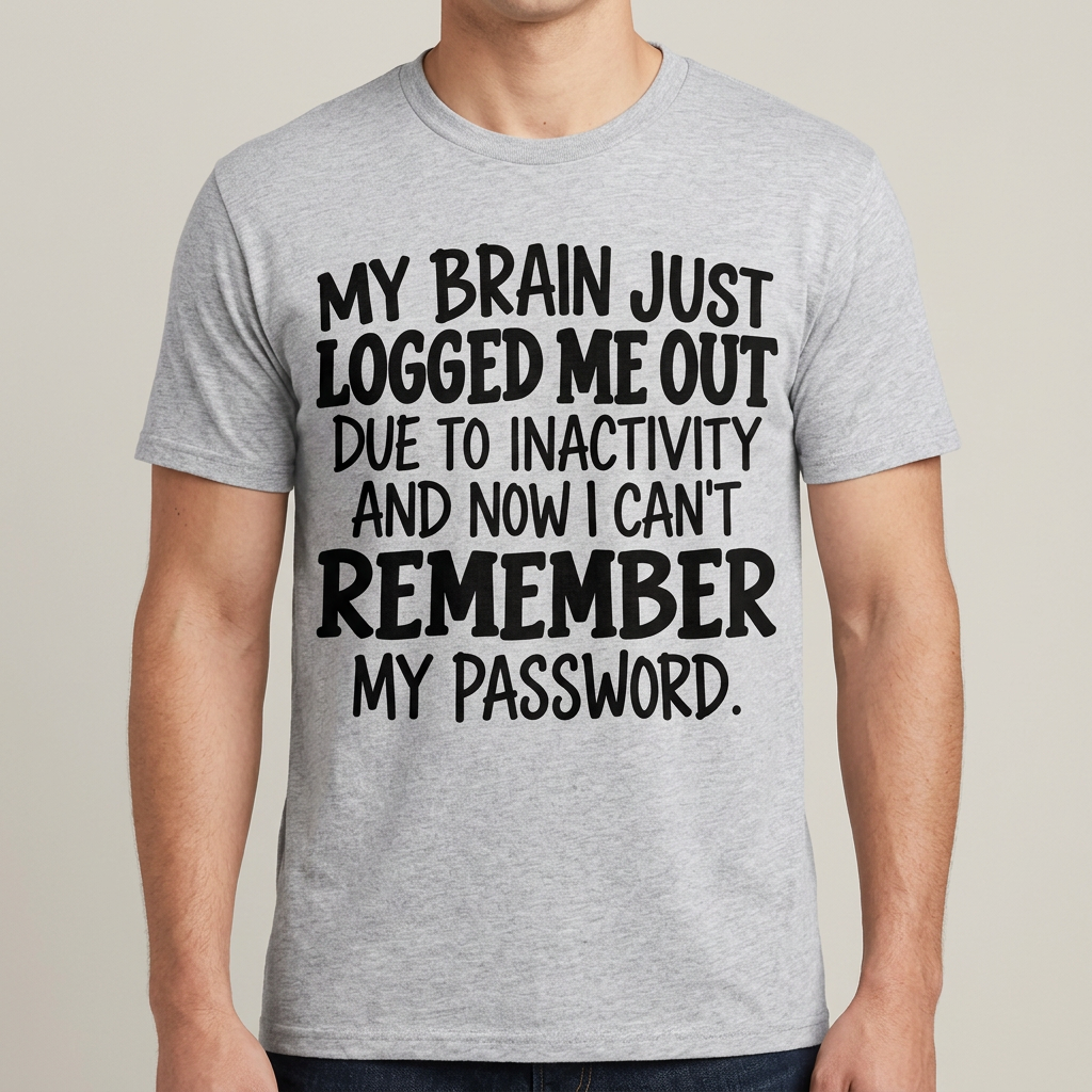 Sport Grey My Brain Just Logged Me Out T-shirt on a model