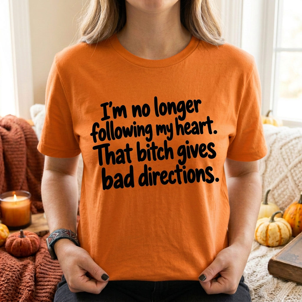 Orange funny quote T-shirt lifestyle mockup