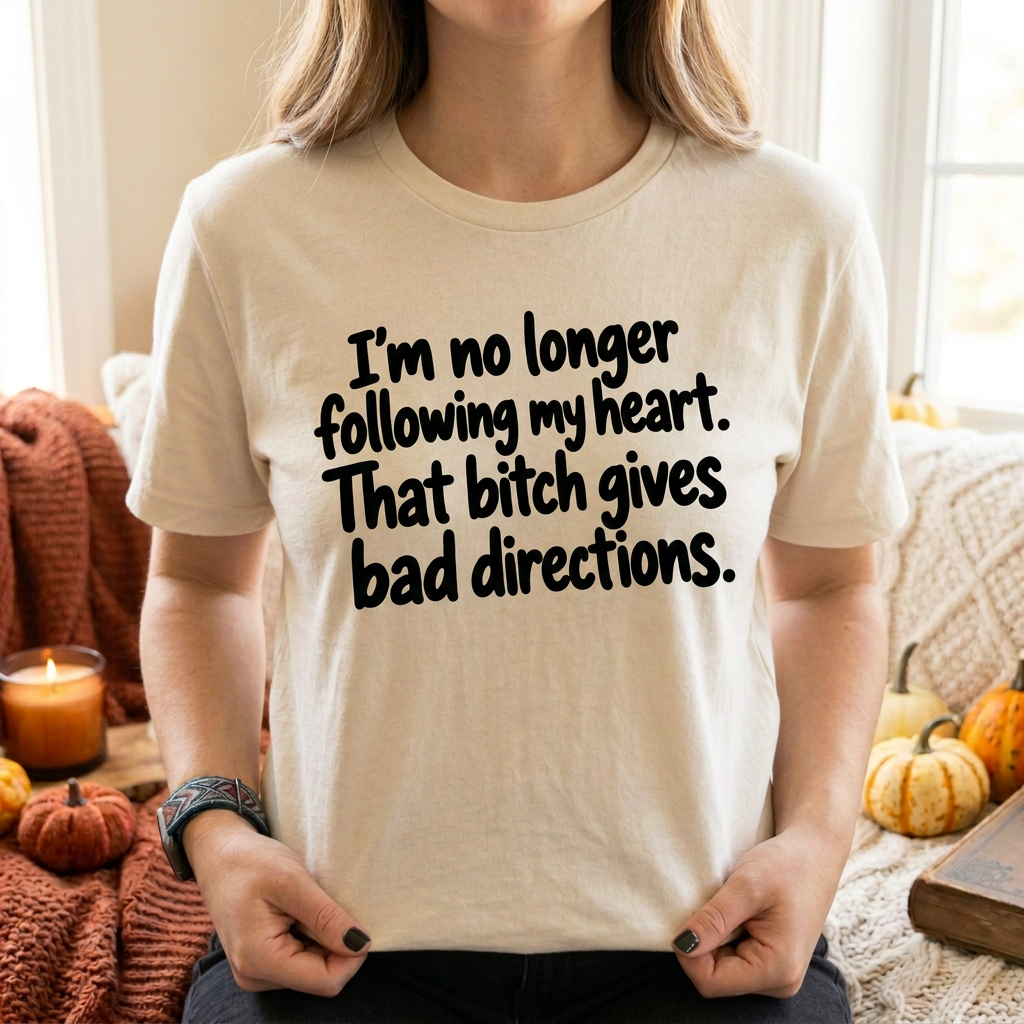 Sand beige funny quote T-shirt lifestyle mockup