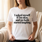 White funny quote T-shirt mockup