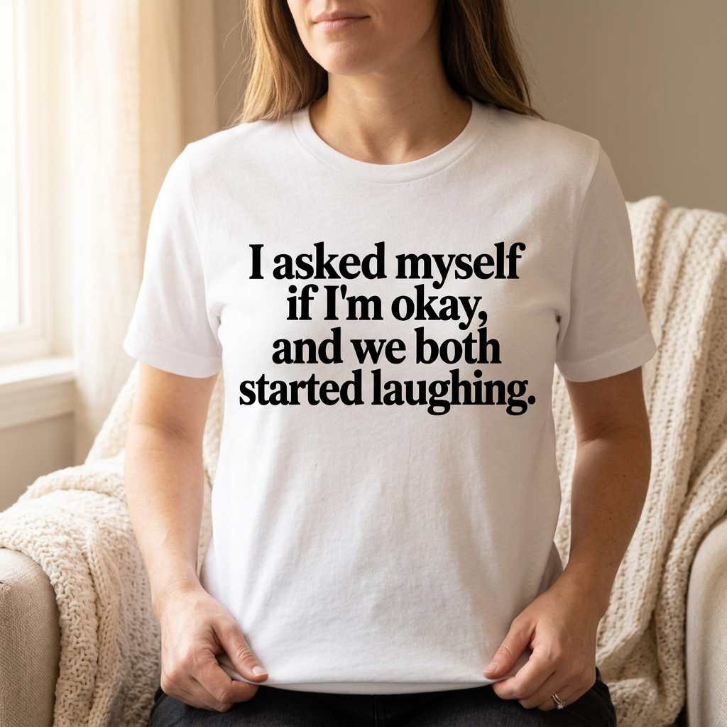 White funny quote T-shirt mockup