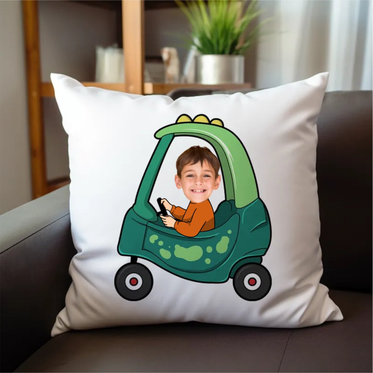 Kid - Baby In Car - Personalized Photo Custom Shaped Pillow(NV)